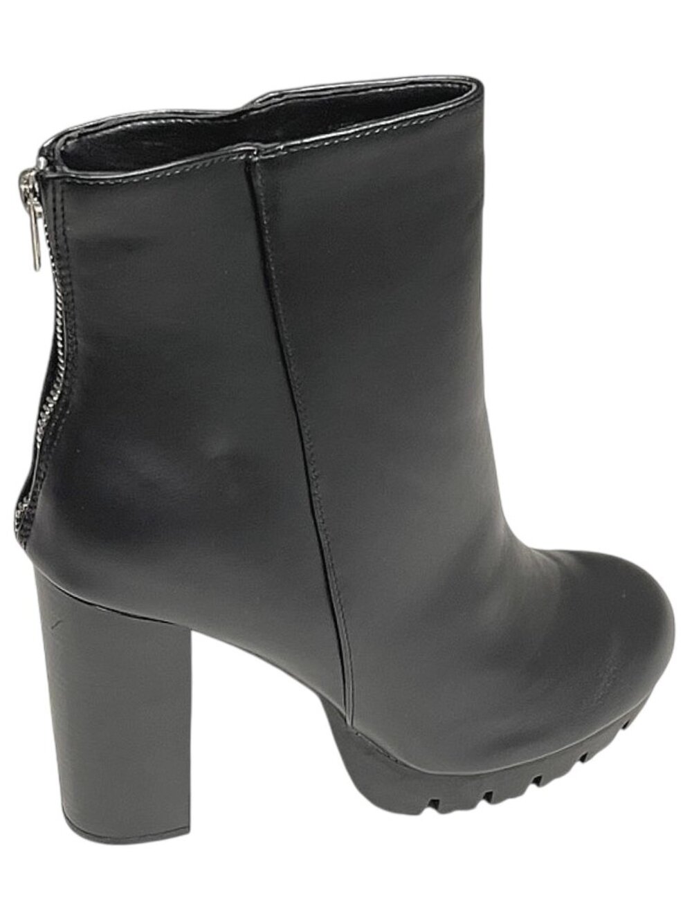 Wild Diva Veronica-24 Chunky Heel Platform Lug Sole Back Zip High Ankle Boots - Picture 6 of 7